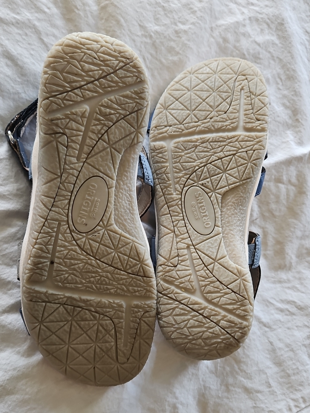 Earth Origins Women's Blue & Cream Strappy Sandals, Size 7 - Picture 7 of 9